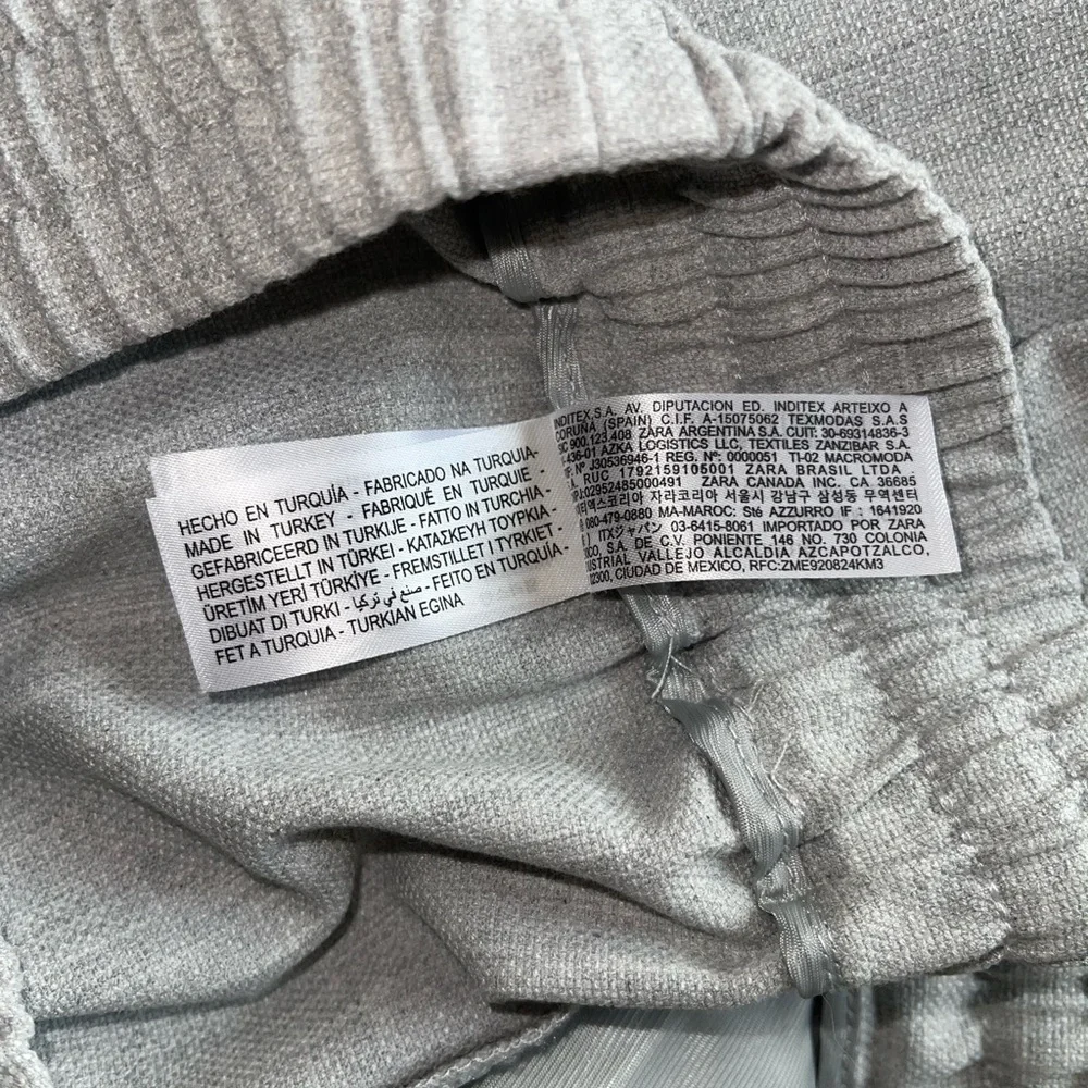 Zara Gray Sweatpants Relaxed Fit Elastic Waist